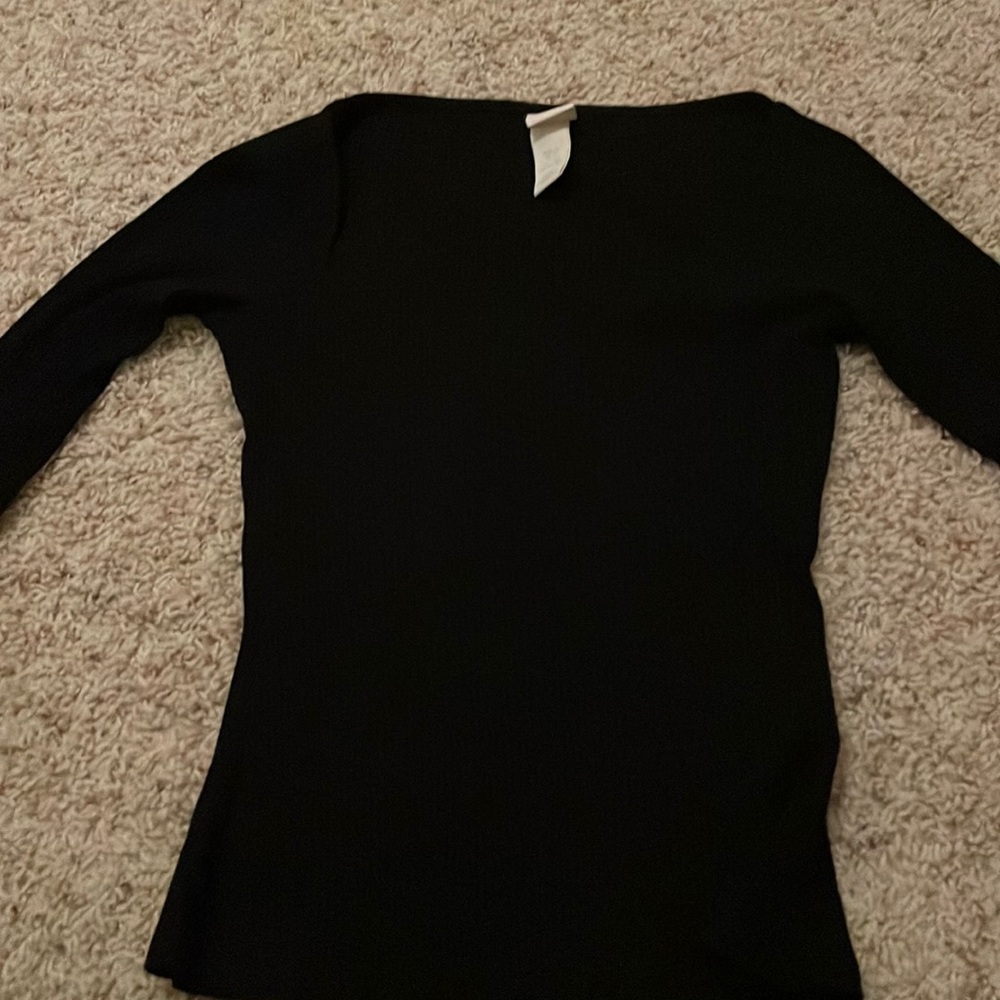 never worn, square neck h and m long sleeve, color black